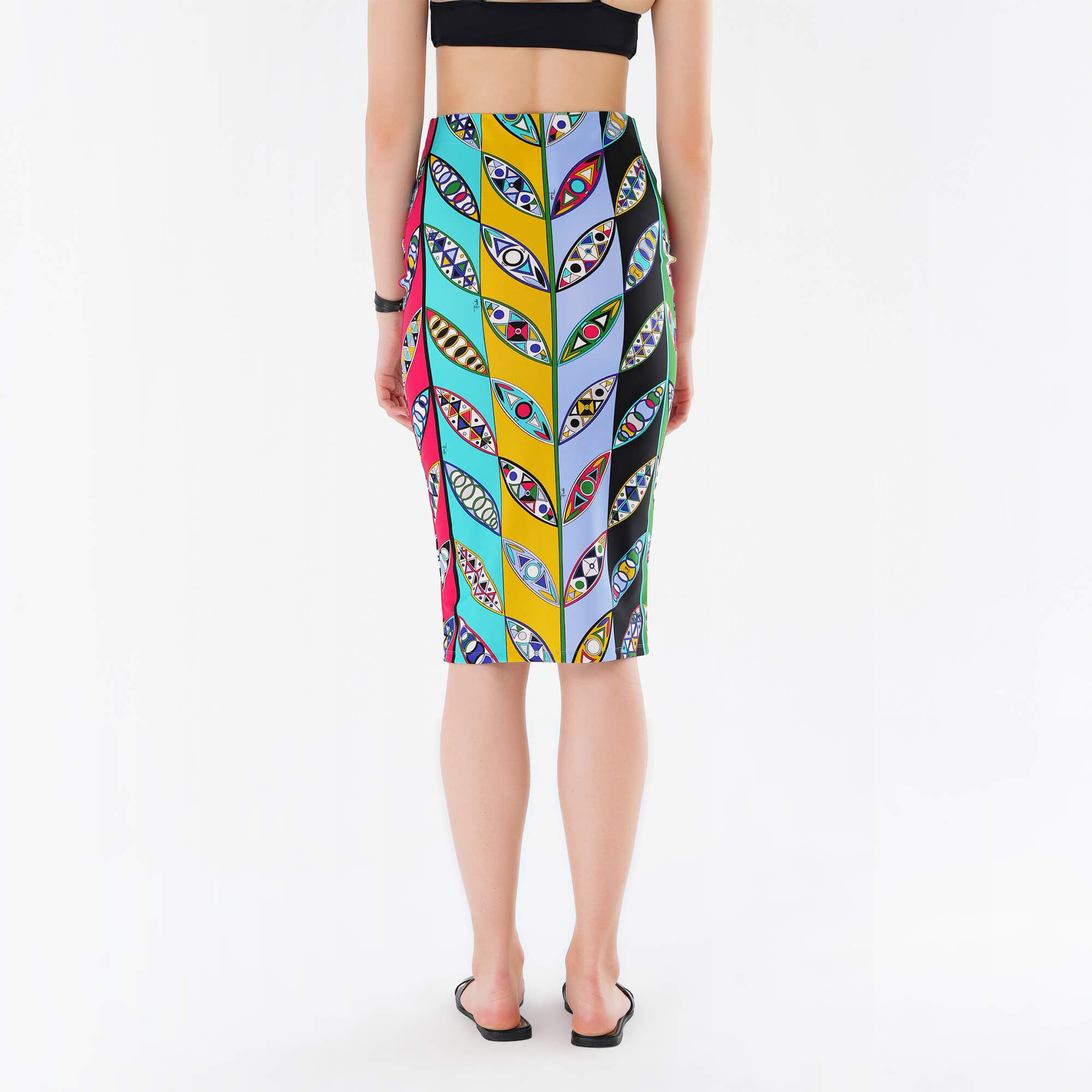 Emilio Pucci - Green Girandole Print Midi Skirt M